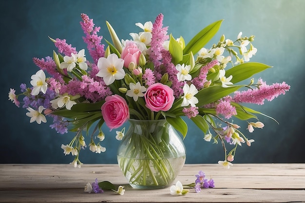 De belles fleurs de printemps dans un vase