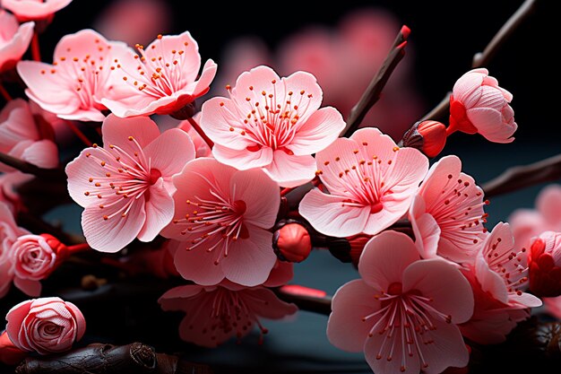 belles fleurs roses dans le jardin