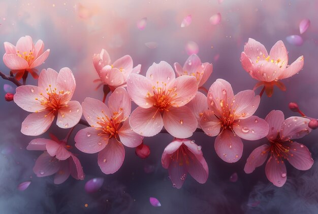 de belles fleurs roses dans le jardin