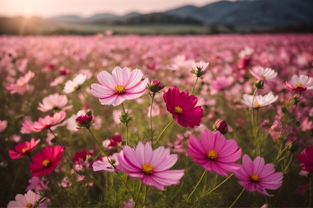 De belles fleurs roses dans le jardin