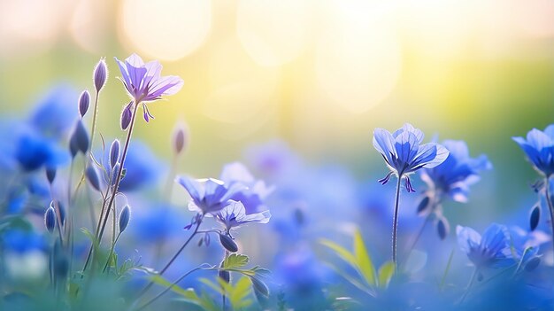 Belles fleurs sauvages bleues dans la nature à l'extérieur