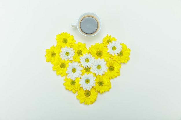 de belles fleurs et une tasse