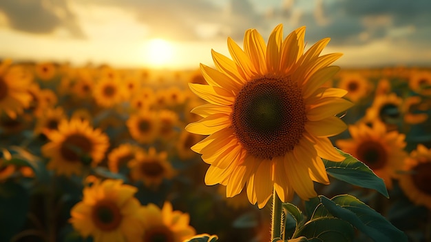 De belles fleurs de tournesol en gros plan