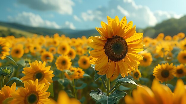 De belles fleurs de tournesol en gros plan