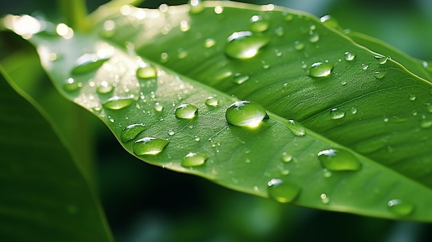 De belles gouttes d'eau après la pluie