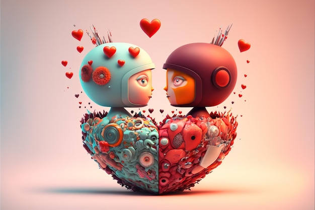 Belles illustrations pour la Saint-Valentin pour le couple de la Saint-Valentin