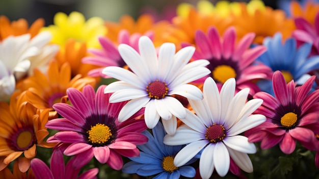 De belles images de jardins de marguerites de fête avec une IA générative