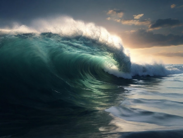 Photo de belles images des vagues de l'océan