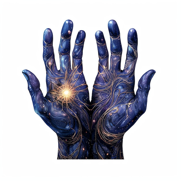 belles mains mystiques fantaisie aquarelle conte de fées clipart illustration