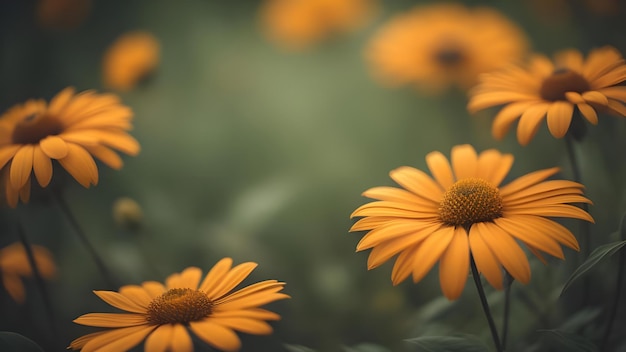 De belles marguerites jaunes dans le jardin Focus sélectif génératif ai