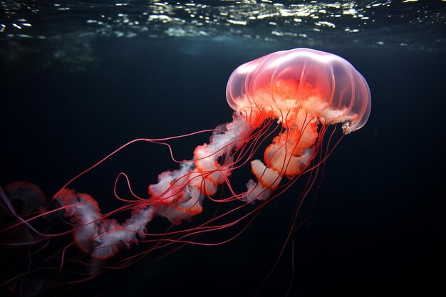 De belles méduses dans l'eau