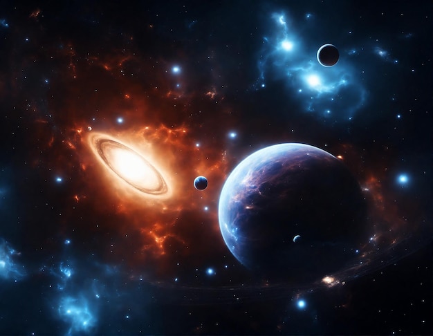 De belles nébuleuses spatiales fantastiques étoiles et planètes dans la galaxie profonde
