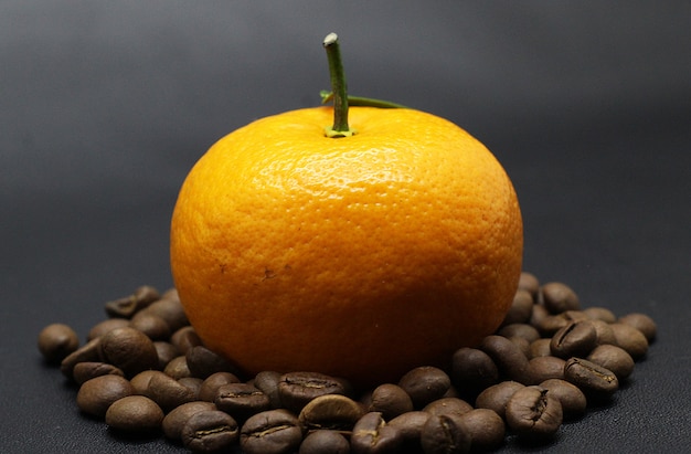 belles oranges, grains de café, photoshoot