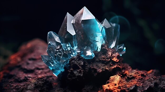 Belles pierres précieuses de minéraux de cristal de quartz