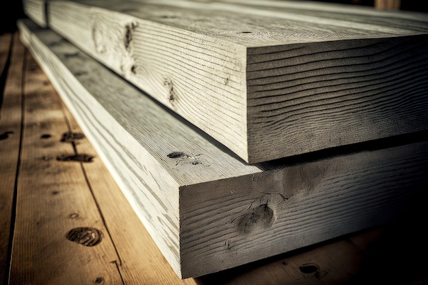 Belles planches grises lisses de bois de chêne jaunâtre américain