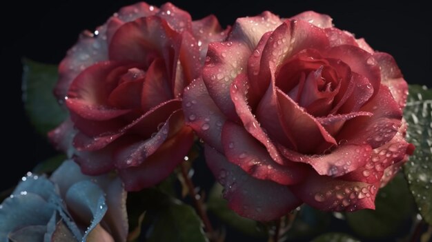 Belles roses bouquet romantique plante fond d'écran image AI généré art