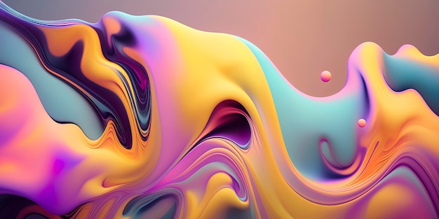 Belles vagues hypnotisantes de surfaces ondulées à motif coloré doux fond de couleurs pastel vintage réalisé avec l'IA générative