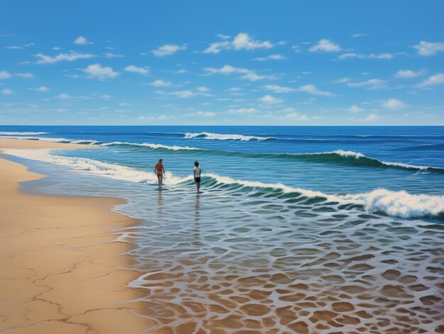 Belles vagues de la mer de la plage de Floride