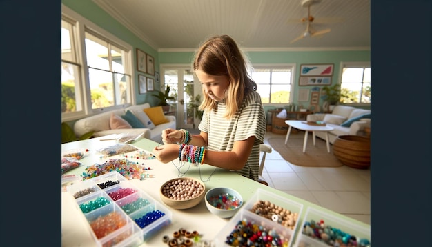 Bénédiction créative dans une pièce ensoleillée avec un jeune artisan au travail