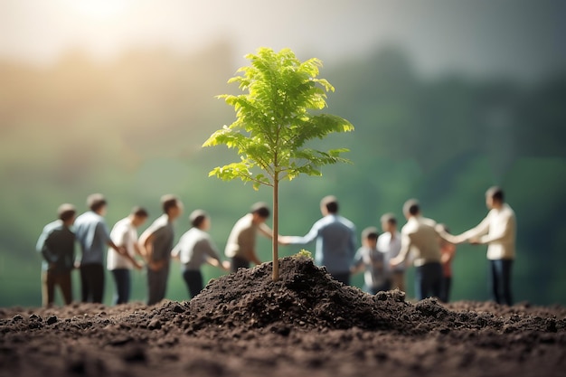 bénévolat caritatif et concept d'écologie en mini taille