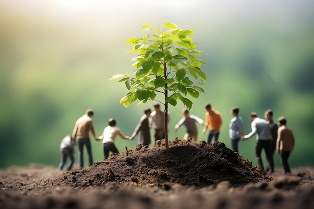 bénévolat caritatif et concept d'écologie en mini taille