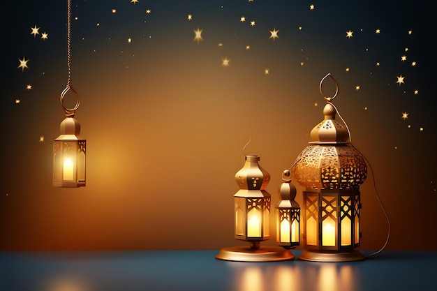 Bénie Ramadan Kareem conception de salut d'or