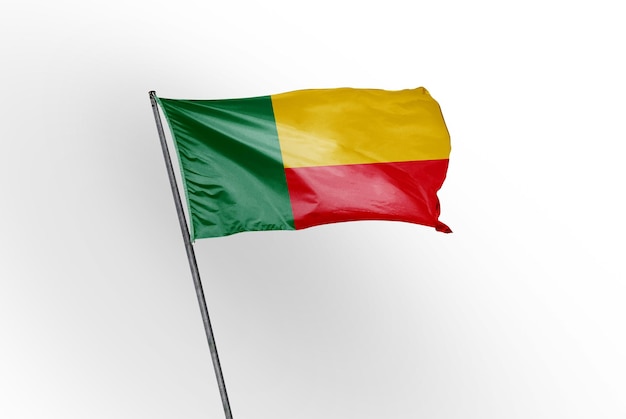 bénin, agitant, drapeau, sur, a, fond blanc, image