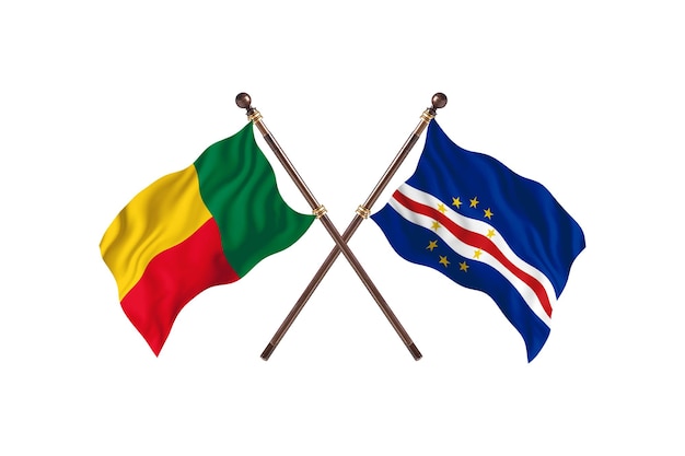 Bénin contre Cabo Verde deux pays drapeaux fond