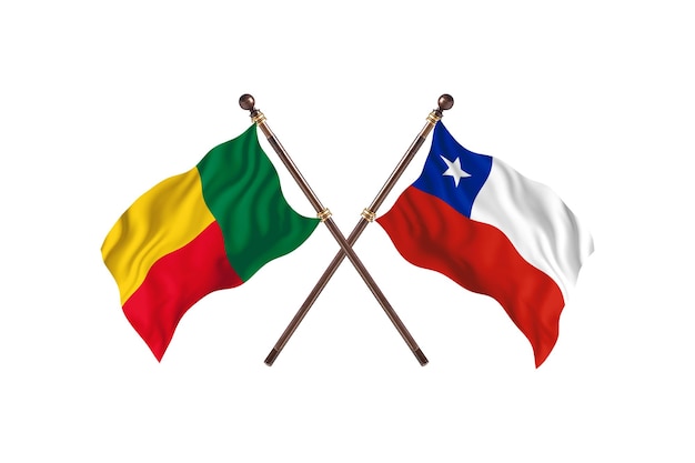 Bénin contre Chili deux pays drapeaux fond