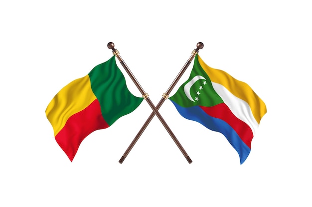 Bénin contre Comores deux pays drapeaux fond