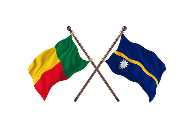 Bénin contre Nauru deux pays drapeaux fond