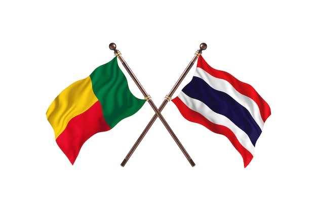 Bénin contre Thaïlande deux pays drapeaux fond