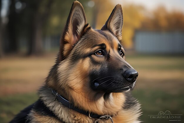 Photo le berger allemand avec un collier