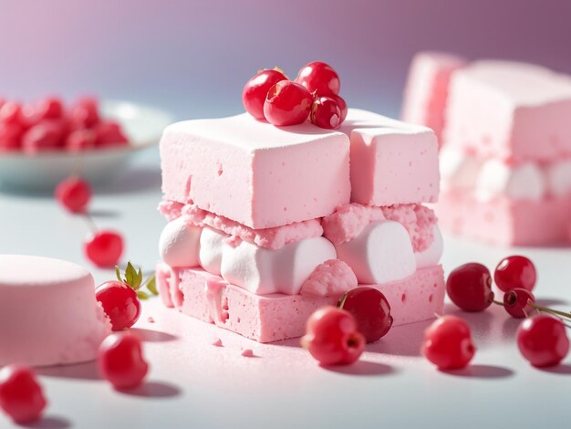 Photo berry bliss delight berry rose marshmallow fait maison dessert zéphir