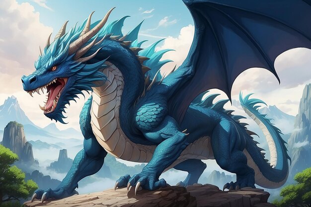 Bête dragon mythique dans le style anime