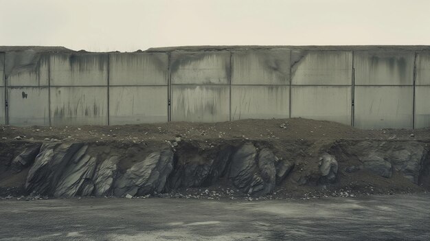 Photo béton naturel résistant aux intempéries, force de la nature contre la construction humaine