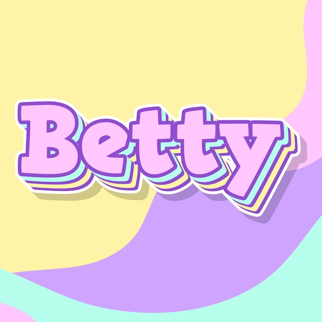 Photo betty typographie conception 3d texte mignon mot cool photo de fond jpg