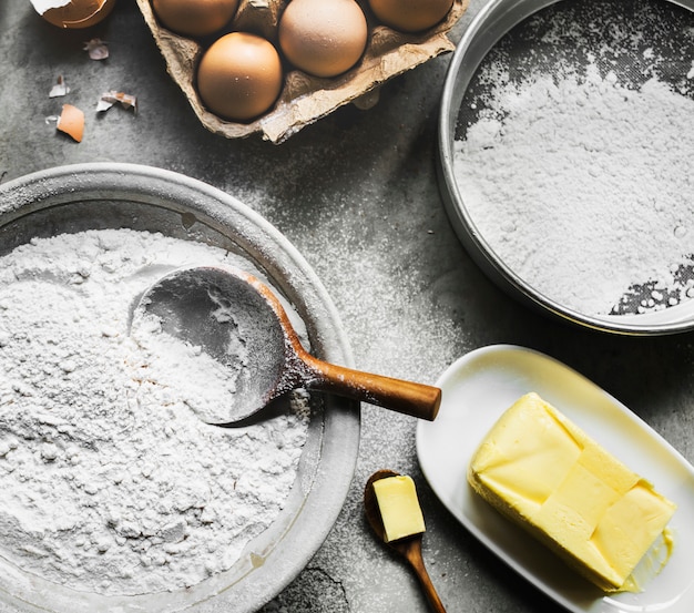 Beurre en poudre et ingrédient d&#39;oeufs