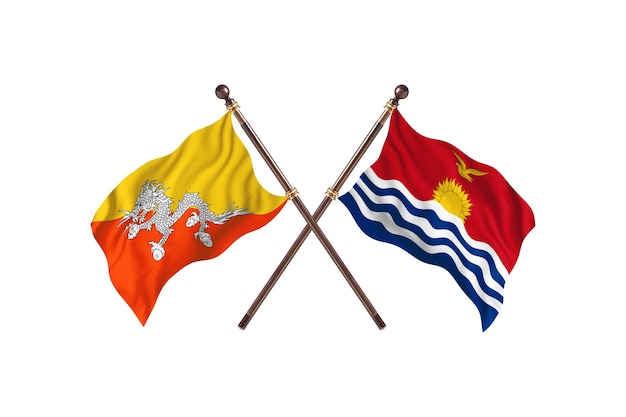 Bhoutan contre Kiribati Deux drapeaux Contexte