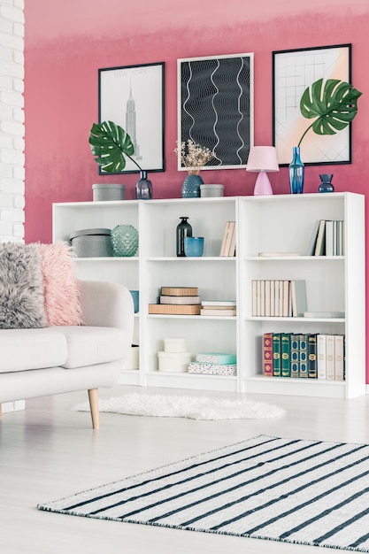 Bibliothèque dans le salon