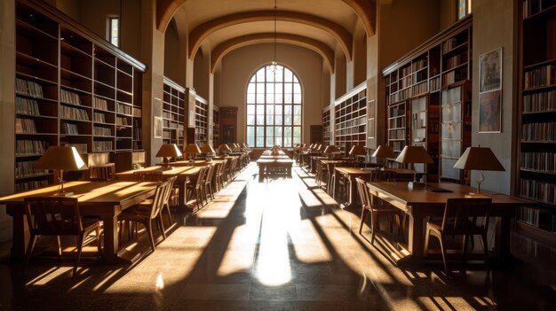 La bibliothèque est située au cœur de l'université.