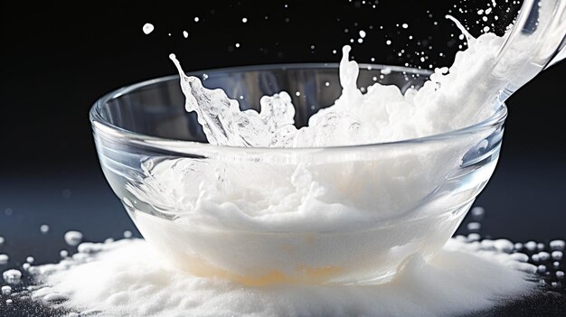 Bicarbonate de soude sur fond blanc