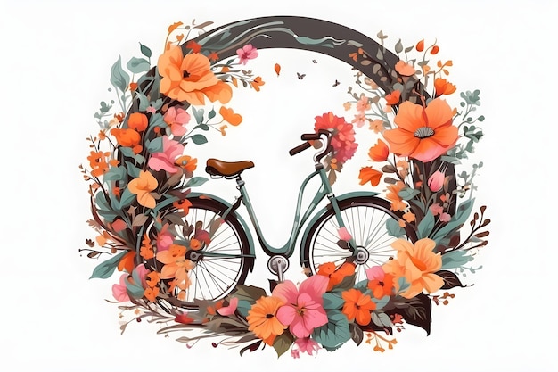 bicyclette avec un floral