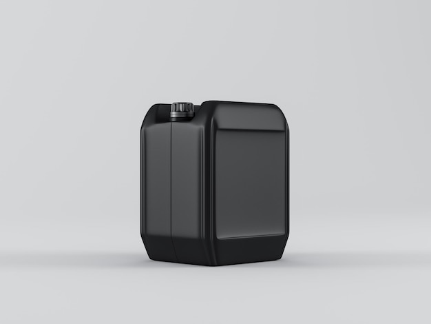 Bidon Noir Jerrycan Pour Huile Moteur Et Autres Sur Fond Blanc Rendu 3d