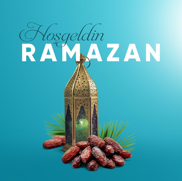 Bienvenue au Ramadan (turc Hosgeldin Ramazan) Eid al-Fitr Mubarak Salutations de la fête islamique.