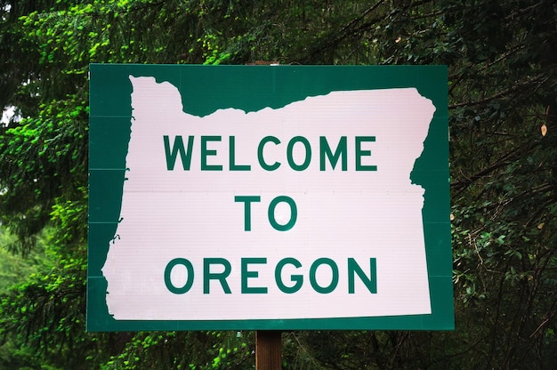 Bienvenue au signe de l'État de l'Oregon