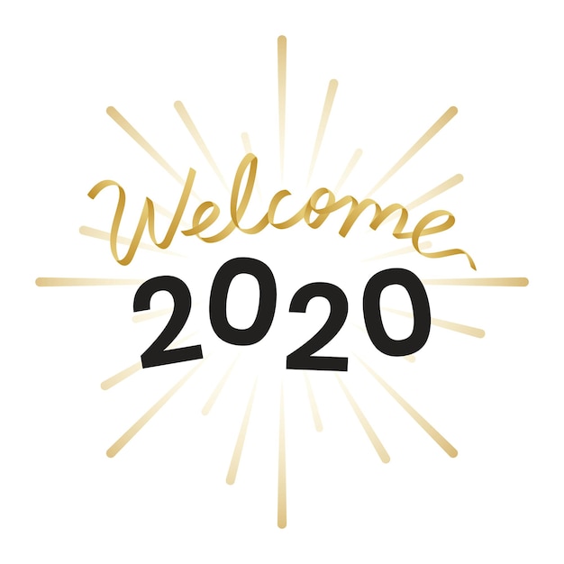 Bienvenue en or 2020 png transparent