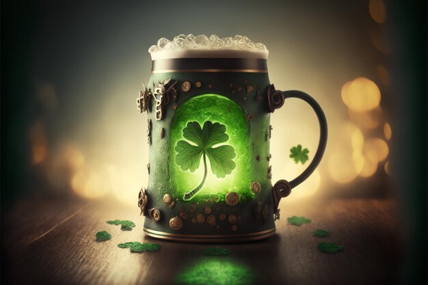 Photo bière abstraite réaliste de la saint patrick