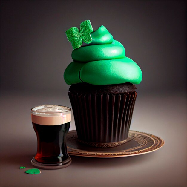 Bière et cupcake St Patrick Day