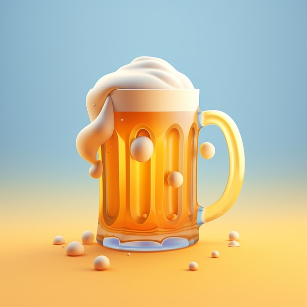 La bière de dessin animé 3D